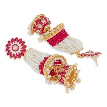 Pink pearl earrings 3