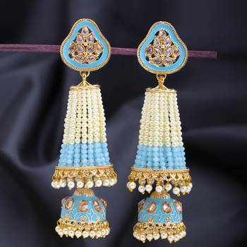 Blue pearl earrings 1