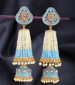 Blue pearl earrings
