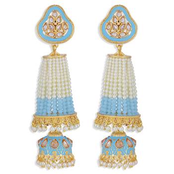 Blue pearl earrings 2