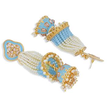 Blue pearl earrings 3
