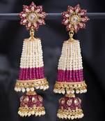 Purple pearl earrings