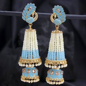 Blue pearl earrings 1