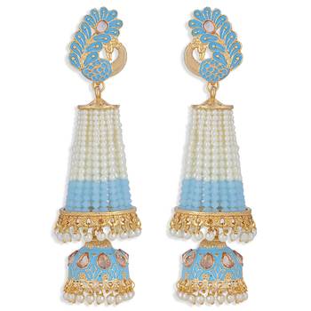 Blue pearl earrings 2