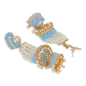 Blue pearl earrings 3