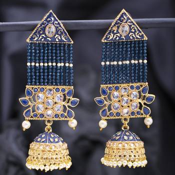 Blue pearl earrings 1