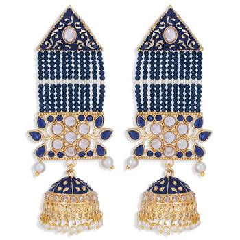 Blue pearl earrings 2