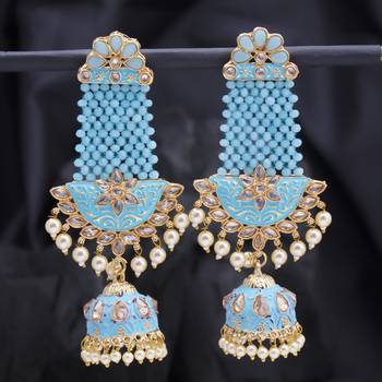 Blue pearl earrings 1