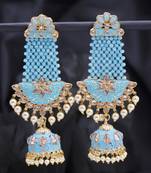 Blue pearl earrings