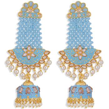Blue pearl earrings 2