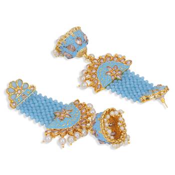 Blue pearl earrings 3