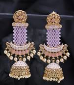 Peach pearl earrings