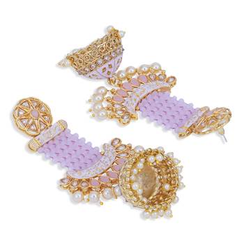 Peach pearl earrings 3