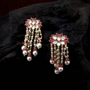 Pink pearl earrings 1