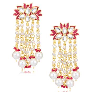 Pink pearl earrings 2