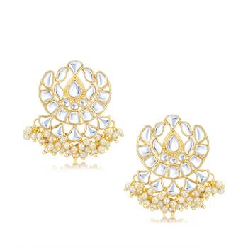 Gold pearl earrings 2