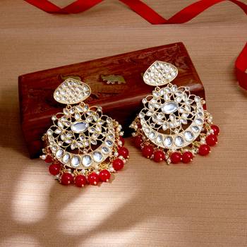 Red pearl earrings 1