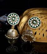 Green pearl earrings