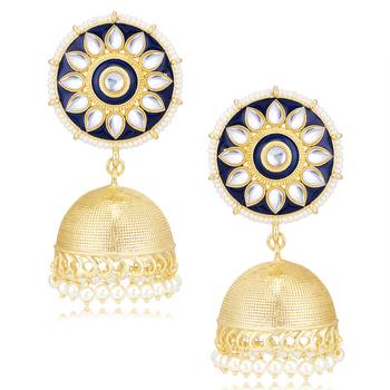 Blue pearl earrings 2