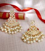 Maroon pearl earrings