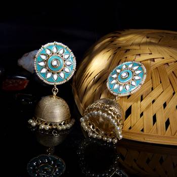 Blue pearl earrings 1