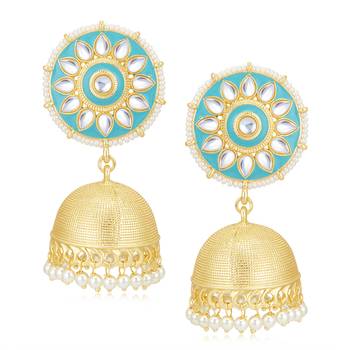 Blue pearl earrings 2