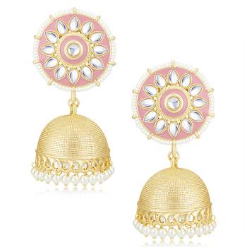 Pink pearl earrings 2