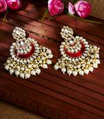 Maroon pearl earrings