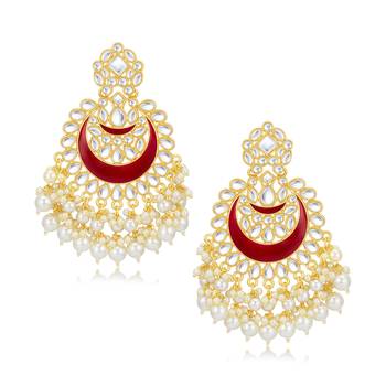 Maroon pearl earrings 2