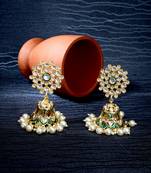 Green pearl earrings