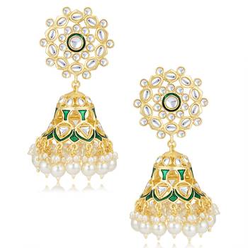 Green pearl earrings 2