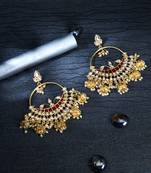 Maroon pearl earrings