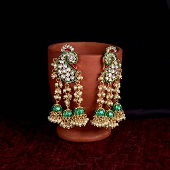 Green pearl earrings 1