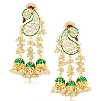 Green pearl earrings 2