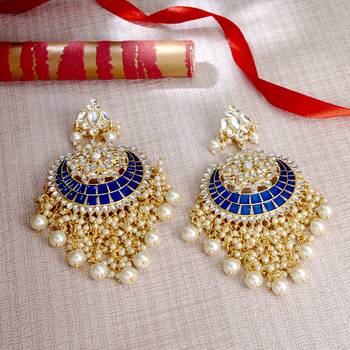 Blue pearl earrings 1