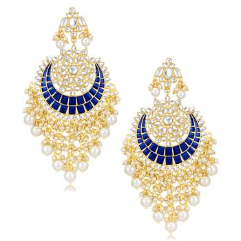 Blue pearl earrings 2