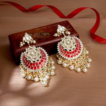 Red pearl earrings 1