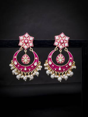 Pink pearl earrings 1