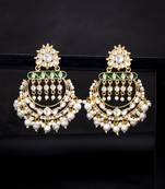 Green pearl earrings