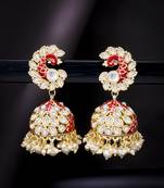 Maroon pearl earrings