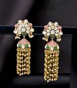 Maroon pearl earrings