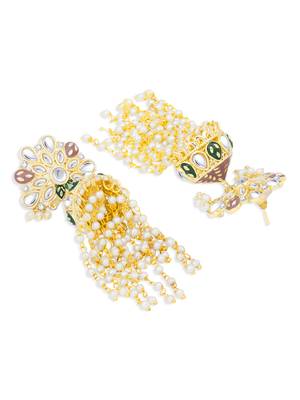 Maroon pearl earrings 2