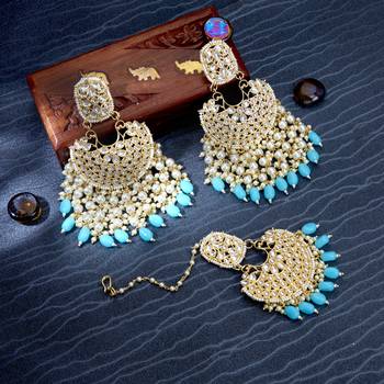 Blue pearl earrings 1