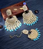 Blue pearl earrings