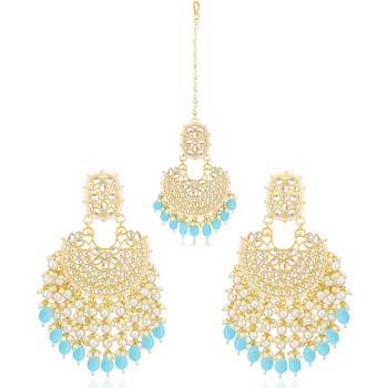Blue pearl earrings 2