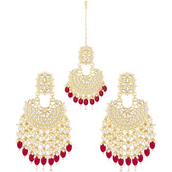 Maroon pearl earrings 2