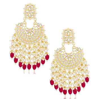 Maroon pearl earrings 3