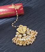 Gold pearl maang tikka