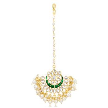 Green pearl maang tikka 2