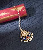 Multicolor pearl maang tikka